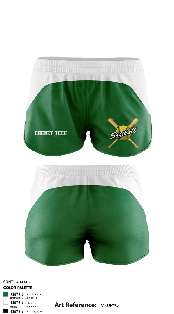 Women's Shorts, Cheney Tech, Softball, Teamtime, Team time, sublimation, custom sports apparel, team uniforms, spirit wear, spiritwear, sports uniforms, custom shirts, team store, custom team store, fundraiser sports, apparel fundraiser