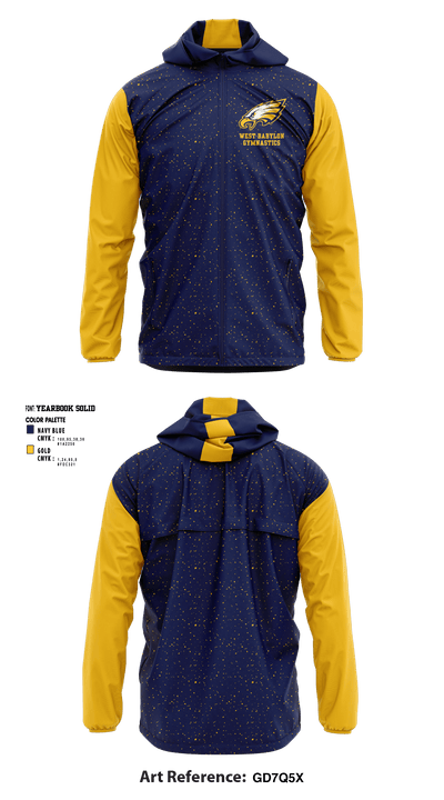 West Babylon High School Gymnastics 81093616 Windbreaker - 1