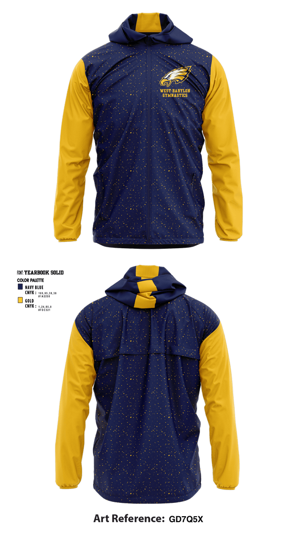 Windbreaker, West Babylon High School Gymnastics, Spirit Store, Teamtime, Team time, sublimation, custom sports apparel, team uniforms, spirit wear, spiritwear, sports uniforms, custom shirts, team store, custom team store, fundraiser sports, apparel fundraiser