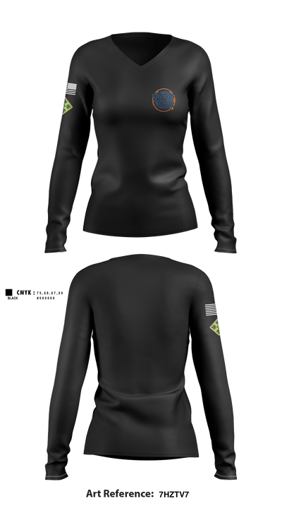 59th Quartermaster 16282203 Women's Long Sleeve V-neck Shirt - 2