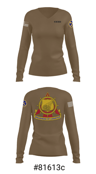 Women's Long Sleeve Vneck Shirt, , National Guard, Teamtime, Team time, sublimation, custom sports apparel, team uniforms, spirit wear, spiritwear, sports uniforms, custom shirts, team store, custom team store, fundraiser sports, apparel fundraiser