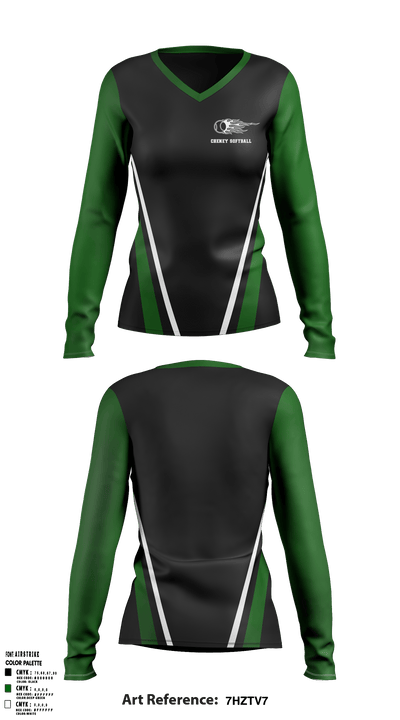 Cheney Technical High School 22342832 Women's Long Sleeve V-neck Shirt - 2