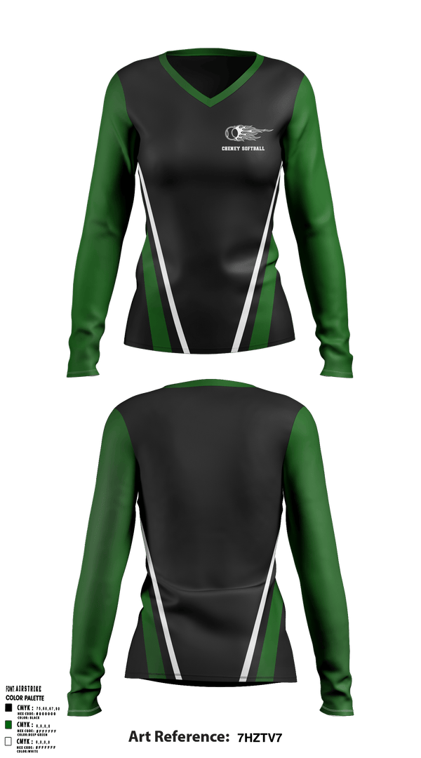Women's Long Sleeve Vneck Shirt, Cheney Technical High School, Softball, Teamtime, Team time, sublimation, custom sports apparel, team uniforms, spirit wear, spiritwear, sports uniforms, custom shirts, team store, custom team store, fundraiser sports, apparel fundraiser