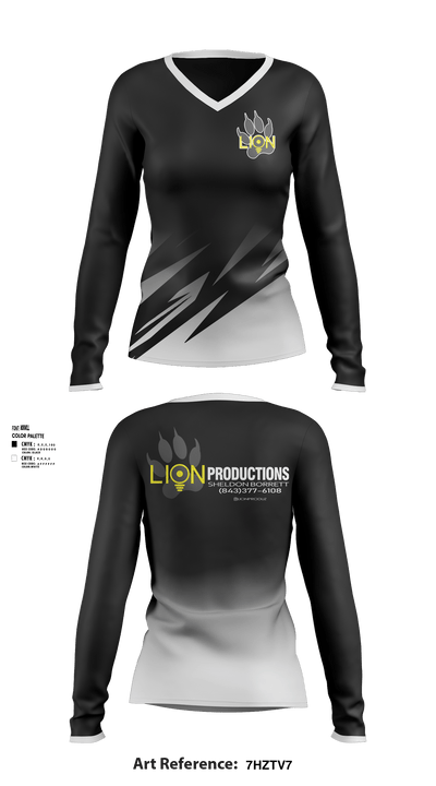 LION PRODUCTIONSLION PRODUCTIONS 6740566 Women's Long Sleeve V-neck Shirt - 1