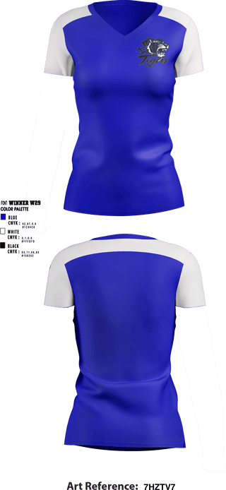Women's Short Sleeve Vneck Shirt, Kingman Academy of Learning High School, Spirit Store, Teamtime, Team time, sublimation, custom sports apparel, team uniforms, spirit wear, spiritwear, sports uniforms, custom shirts, team store, custom team store, fundraiser sports, apparel fundraiser