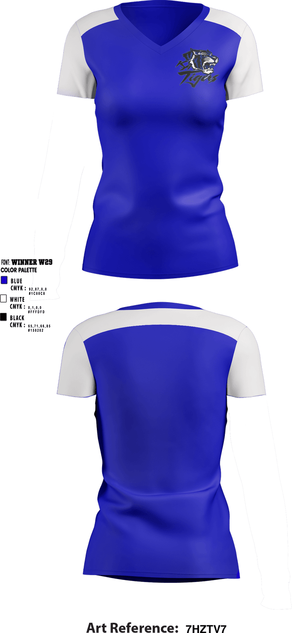 Women's Short Sleeve Vneck Shirt, Kingman Academy of Learning High School, Spirit Store, Teamtime, Team time, sublimation, custom sports apparel, team uniforms, spirit wear, spiritwear, sports uniforms, custom shirts, team store, custom team store, fundraiser sports, apparel fundraiser