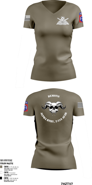 Women's Short Sleeve Vneck Shirt, ALPHA BTRY, 2-319th AFAR, Army, Teamtime, Team time, sublimation, custom sports apparel, team uniforms, spirit wear, spiritwear, sports uniforms, custom shirts, team store, custom team store, fundraiser sports, apparel fundraiser