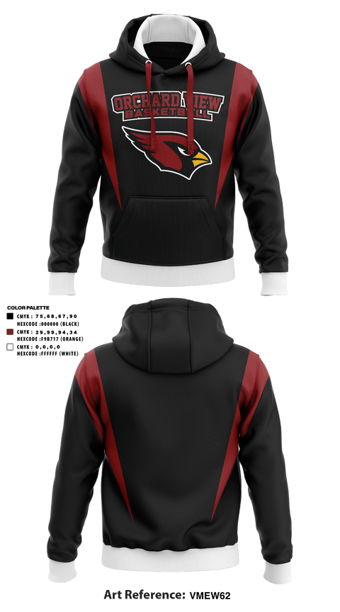 Hoodie, Orchard View High School Basketball, Men's Basketball, Teamtime, Team time, sublimation, custom sports apparel, team uniforms, spirit wear, spiritwear, sports uniforms, custom shirts, team store, custom team store, fundraiser sports, apparel fundraiser