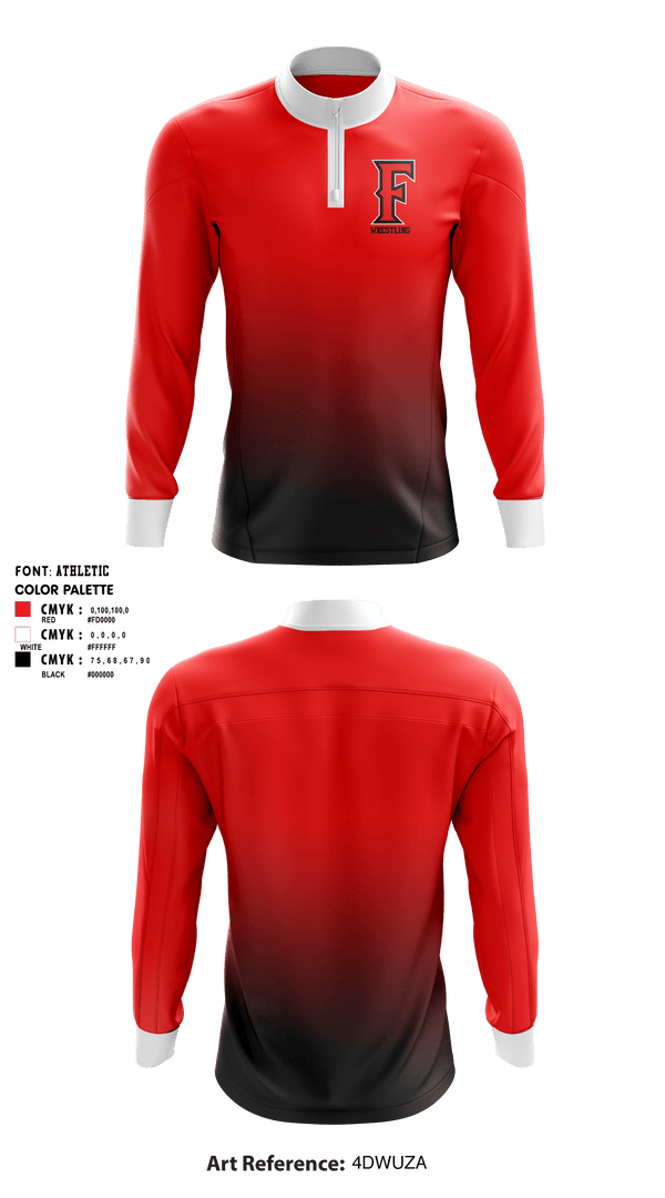 Quarter Zip Jacket, Frontier Senior High School Wrestling, Wrestling, Teamtime, Team time, sublimation, custom sports apparel, team uniforms, spirit wear, spiritwear, sports uniforms, custom shirts, team store, custom team store, fundraiser sports, apparel fundraiser