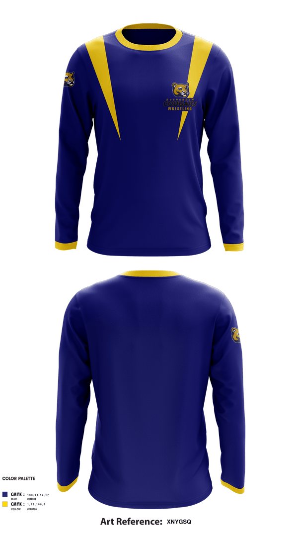 Long Sleeve Rash Guard Shirt, Evergreen High School Wrestling, Wrestling, Teamtime, Team time, sublimation, custom sports apparel, team uniforms, spirit wear, spiritwear, sports uniforms, custom shirts, team store, custom team store, fundraiser sports, apparel fundraiser