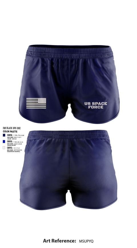Women's Shorts, US Space force, Space Force, Teamtime, Team time, sublimation, custom sports apparel, team uniforms, spirit wear, spiritwear, sports uniforms, custom shirts, team store, custom team store, fundraiser sports, apparel fundraiser
