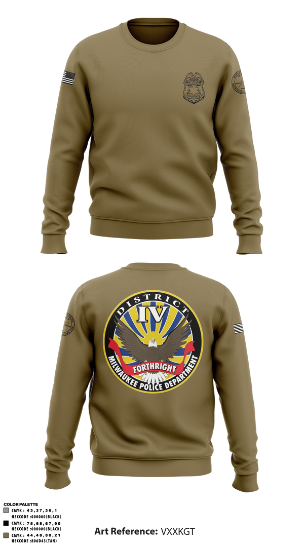 Crew Neck Sweatshirt, District IV, Police, Teamtime, Team time, sublimation, custom sports apparel, team uniforms, spirit wear, spiritwear, sports uniforms, custom shirts, team store, custom team store, fundraiser sports, apparel fundraiser