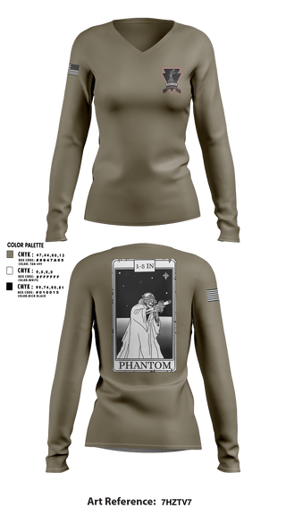 Women's Long Sleeve Vneck Shirt, 1-5 Recon, Army, Teamtime, Team time, sublimation, custom sports apparel, team uniforms, spirit wear, spiritwear, sports uniforms, custom shirts, team store, custom team store, fundraiser sports, apparel fundraiser