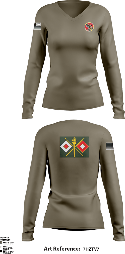 Women's Long Sleeve Vneck Shirt, , National Guard, Teamtime, Team time, sublimation, custom sports apparel, team uniforms, spirit wear, spiritwear, sports uniforms, custom shirts, team store, custom team store, fundraiser sports, apparel fundraiser