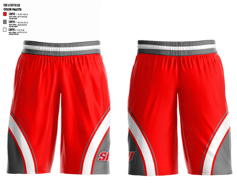 Womens Basketball Shorts, Sacred Heart University Basketball, Women's Basketball, Teamtime, Team time, sublimation, custom sports apparel, team uniforms, spirit wear, spiritwear, sports uniforms, custom shirts, team store, custom team store, fundraiser sports, apparel fundraiser