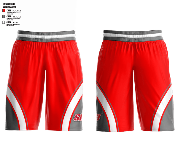 Womens Basketball Shorts, Sacred Heart University Basketball, Women's Basketball, Teamtime, Team time, sublimation, custom sports apparel, team uniforms, spirit wear, spiritwear, sports uniforms, custom shirts, team store, custom team store, fundraiser sports, apparel fundraiser