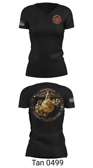 Women's Short Sleeve Vneck Shirt, , Marines, Teamtime, Team time, sublimation, custom sports apparel, team uniforms, spirit wear, spiritwear, sports uniforms, custom shirts, team store, custom team store, fundraiser sports, apparel fundraiser