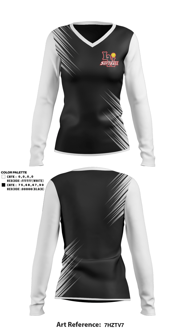 Women's Long Sleeve Vneck Shirt, Laguna Niguel Girl's Softball, Softball, Teamtime, Team time, sublimation, custom sports apparel, team uniforms, spirit wear, spiritwear, sports uniforms, custom shirts, team store, custom team store, fundraiser sports, apparel fundraiser