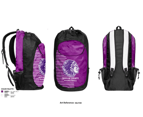 Gear Bag, Marion County High School Basketball, Women's Basketball, Teamtime, Team time, sublimation, custom sports apparel, team uniforms, spirit wear, spiritwear, sports uniforms, custom shirts, team store, custom team store, fundraiser sports, apparel fundraiser