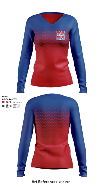 River Valley Middle School 59457550 Women's Long Sleeve V-neck Shirt - 1
