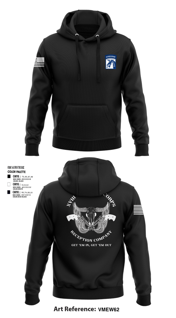 Hoodie, XVIII AIRBORNE CORPS RECEPTION COMPANY, Army, Teamtime, Team time, sublimation, custom sports apparel, team uniforms, spirit wear, spiritwear, sports uniforms, custom shirts, team store, custom team store, fundraiser sports, apparel fundraiser