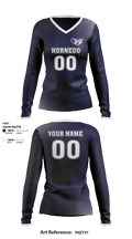 Hornedo Middle School Volleyball 25580249 Women's Long Sleeve V-neck Shirt - 1