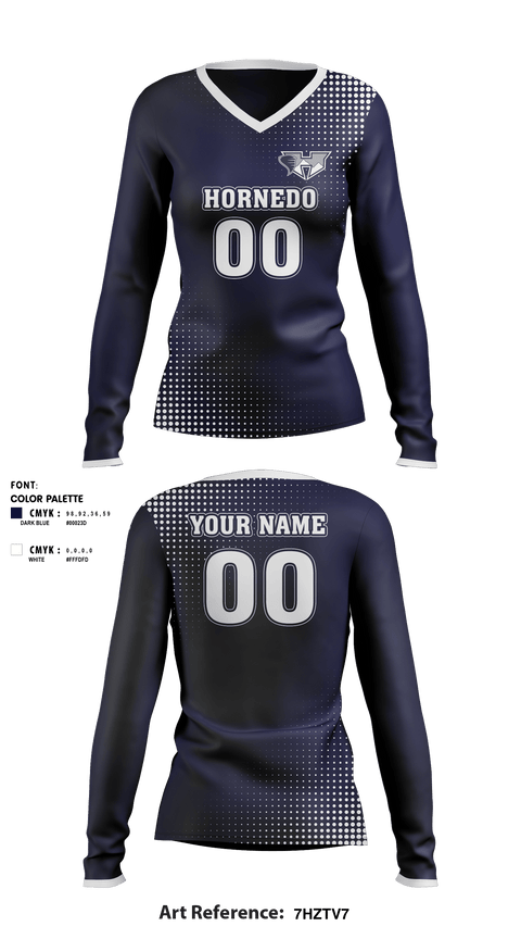 Women's Long Sleeve Vneck Shirt, Hornedo Middle School Volleyball, Women's Volleyball, Teamtime, Team time, sublimation, custom sports apparel, team uniforms, spirit wear, spiritwear, sports uniforms, custom shirts, team store, custom team store, fundraiser sports, apparel fundraiser
