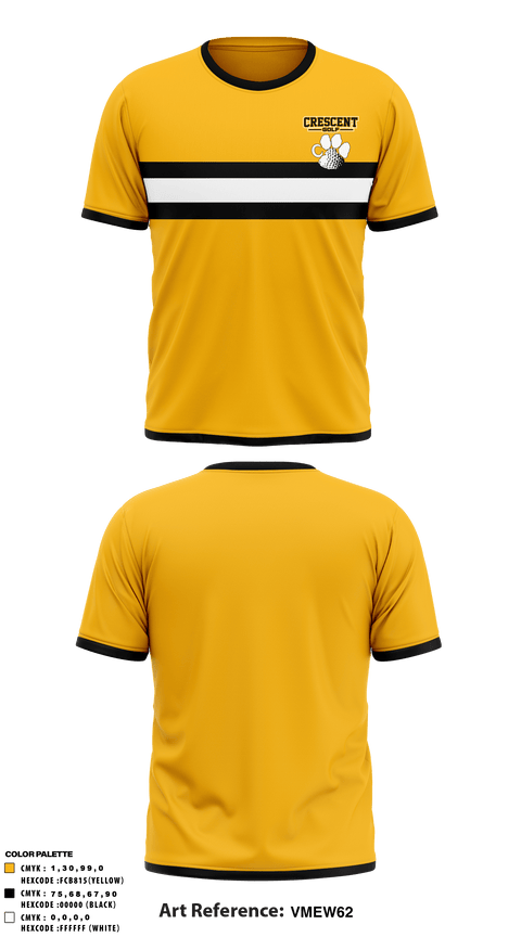 Short Sleeve Performance Shirt, Crescent High School Golf, Golf, Teamtime, Team time, sublimation, custom sports apparel, team uniforms, spirit wear, spiritwear, sports uniforms, custom shirts, team store, custom team store, fundraiser sports, apparel fundraiser
