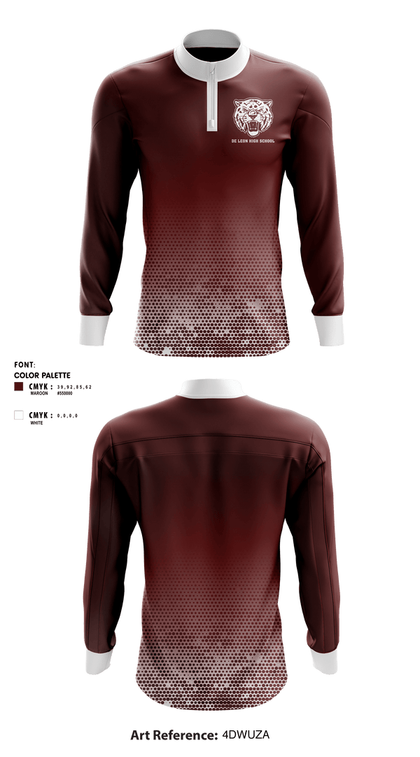 Quarter Zip Jacket, De Leon High School, Spirit Store, Teamtime, Team time, sublimation, custom sports apparel, team uniforms, spirit wear, spiritwear, sports uniforms, custom shirts, team store, custom team store, fundraiser sports, apparel fundraiser