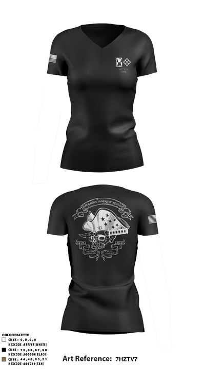 411th ecc 51393105 Women's Short Sleeve V-neck Shirt - 2
