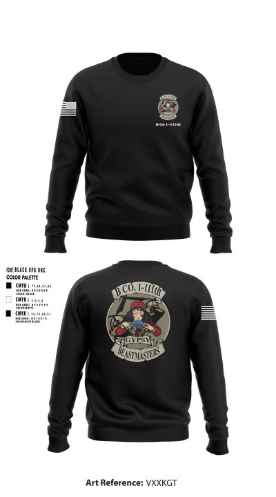 B Co 1-111th 52041982 Crew Neck Sweatshirt - 1
