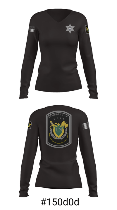 C.E.R.T. 35193736 Women's Long Sleeve V-neck Shirt - 37