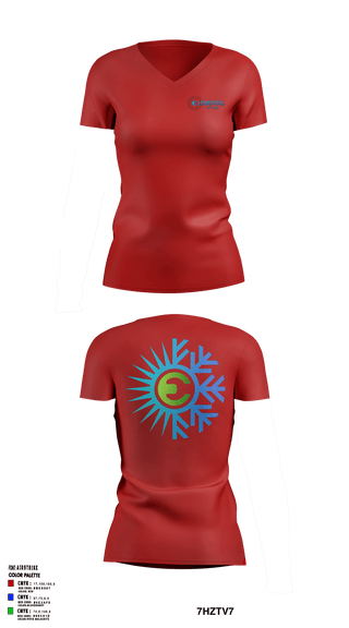 Women's Short Sleeve Vneck Shirt, Elemental HVAC, , Teamtime, Team time, sublimation, custom sports apparel, team uniforms, spirit wear, spiritwear, sports uniforms, custom shirts, team store, custom team store, fundraiser sports, apparel fundraiser