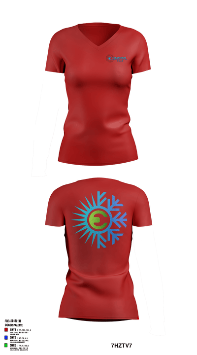 Elemental HVAC 68052720 Women's Short Sleeve V-neck Shirt - 1