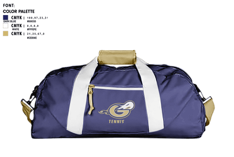 Duffle Bag, Granby High School Tennis, Tennis, Teamtime, Team time, sublimation, custom sports apparel, team uniforms, spirit wear, spiritwear, sports uniforms, custom shirts, team store, custom team store, fundraiser sports, apparel fundraiser