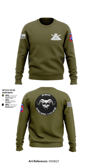 Crew Neck Sweatshirt, ALPHA BTRY, 2-319th AFAR, Army, Teamtime, Team time, sublimation, custom sports apparel, team uniforms, spirit wear, spiritwear, sports uniforms, custom shirts, team store, custom team store, fundraiser sports, apparel fundraiser