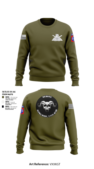 ALPHA BTRY, 2-319th AFAR 68475694 Crew Neck Sweatshirt - 1