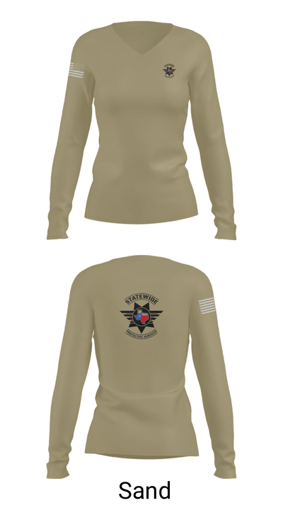 Statewide Protective Services 12538999 Women's Long Sleeve V-neck Shirt - 42