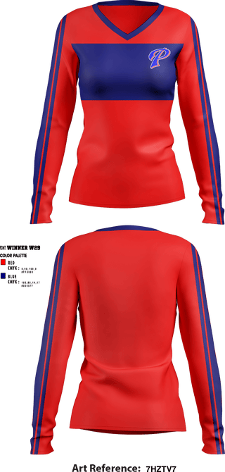 Women's Long Sleeve Vneck Shirt, William M Colmer Middle School Volleyball, Women's Volleyball, Teamtime, Team time, sublimation, custom sports apparel, team uniforms, spirit wear, spiritwear, sports uniforms, custom shirts, team store, custom team store, fundraiser sports, apparel fundraiser