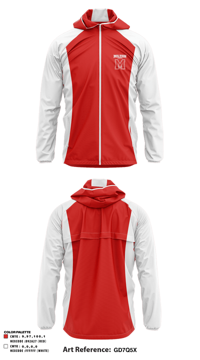 Milton High School Cheer 85377589 Windbreaker - 1