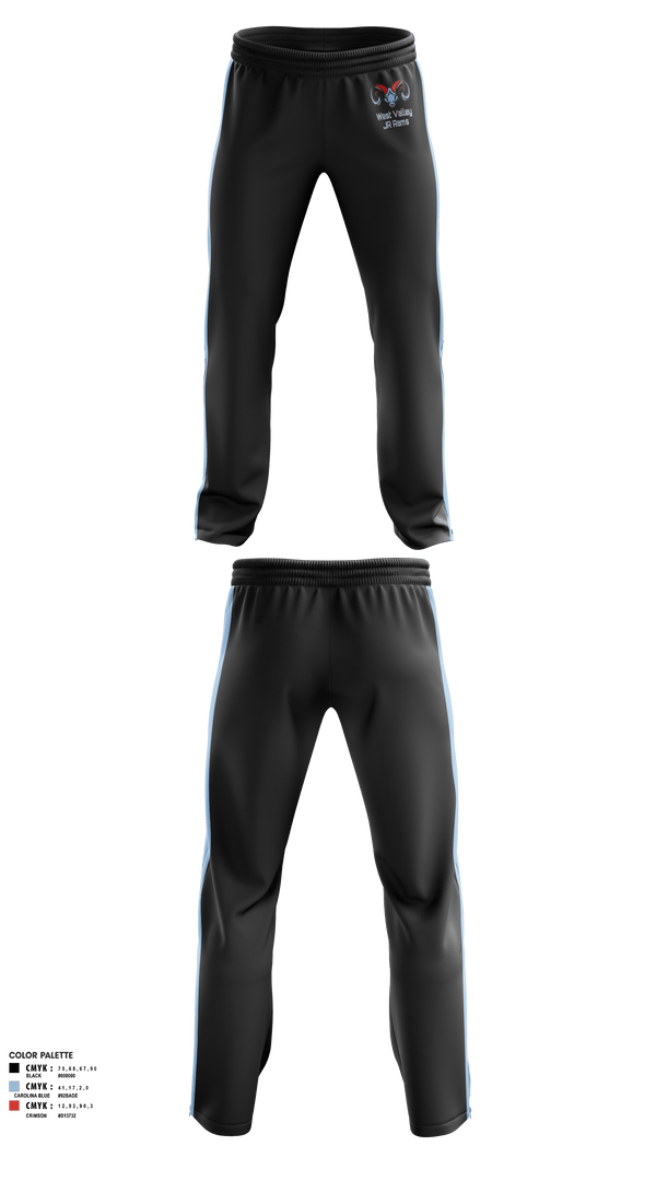 Sweatpants, West Valley JR Rams, Football, Teamtime, Team time, sublimation, custom sports apparel, team uniforms, spirit wear, spiritwear, sports uniforms, custom shirts, team store, custom team store, fundraiser sports, apparel fundraiser