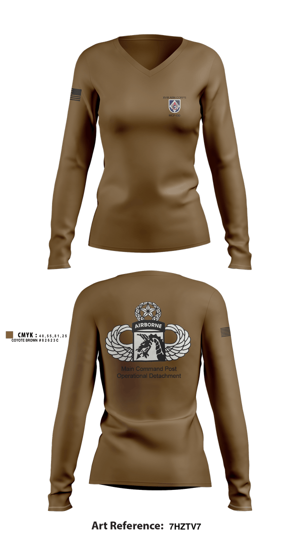 Women's Long Sleeve Vneck Shirt, , Army, Teamtime, Team time, sublimation, custom sports apparel, team uniforms, spirit wear, spiritwear, sports uniforms, custom shirts, team store, custom team store, fundraiser sports, apparel fundraiser