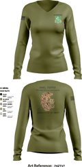 709th MP BN HHD 13627069 Women's Long Sleeve V-neck Shirt - 2