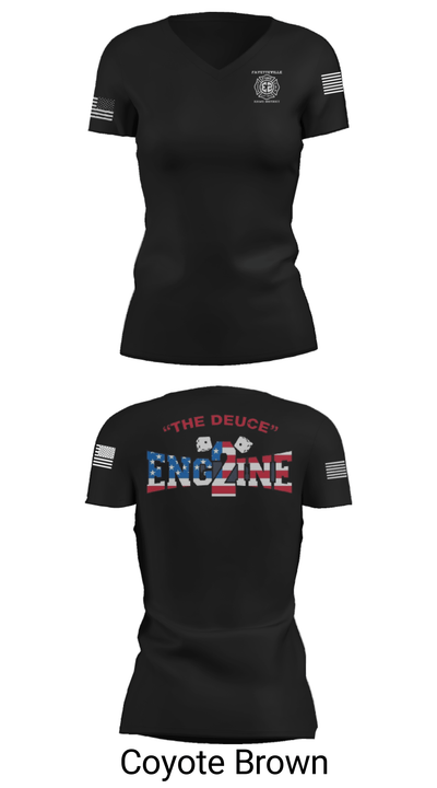 Fayetteville Fire Department Station 2 7594023 Women's Short Sleeve V-neck Shirt - 20