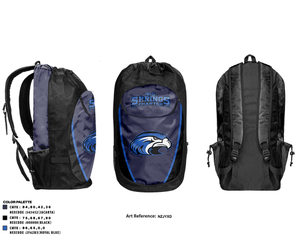 Gear Bag, Big Springs Charter School, Spirit Store, Teamtime, Team time, sublimation, custom sports apparel, team uniforms, spirit wear, spiritwear, sports uniforms, custom shirts, team store, custom team store, fundraiser sports, apparel fundraiser