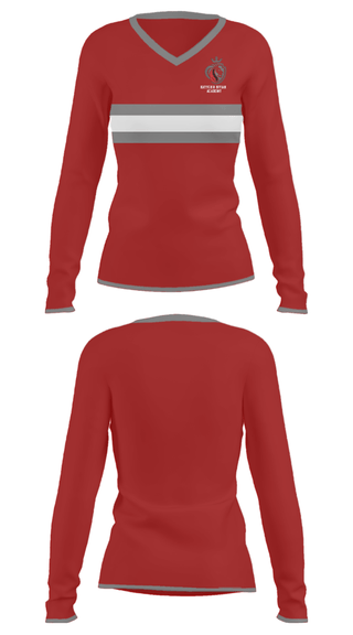 Women's Long Sleeve Vneck Shirt, Katy Christian Academy, Spirit Store, Teamtime, Team time, sublimation, custom sports apparel, team uniforms, spirit wear, spiritwear, sports uniforms, custom shirts, team store, custom team store, fundraiser sports, apparel fundraiser