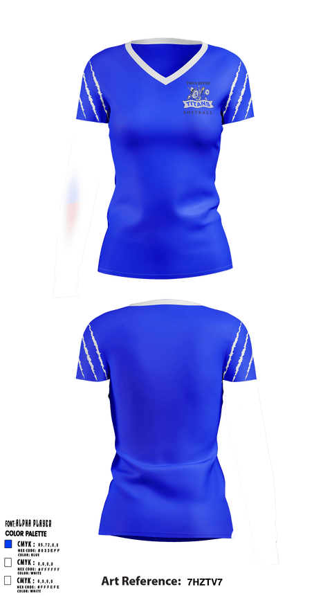 Women's Short Sleeve Vneck Shirt, Twin River High School Softball, Softball, Teamtime, Team time, sublimation, custom sports apparel, team uniforms, spirit wear, spiritwear, sports uniforms, custom shirts, team store, custom team store, fundraiser sports, apparel fundraiser
