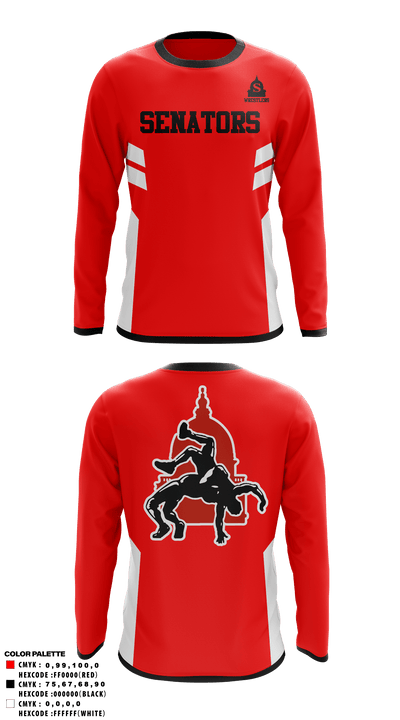 Springfield High School Wrestling 22768599 Long Sleeve Performance Shirt - 1