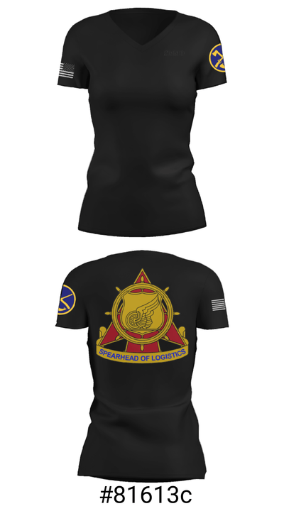 WVARNG Surface Maintenance Management Office 36945793 Women's Short Sleeve V-neck Shirt - 48