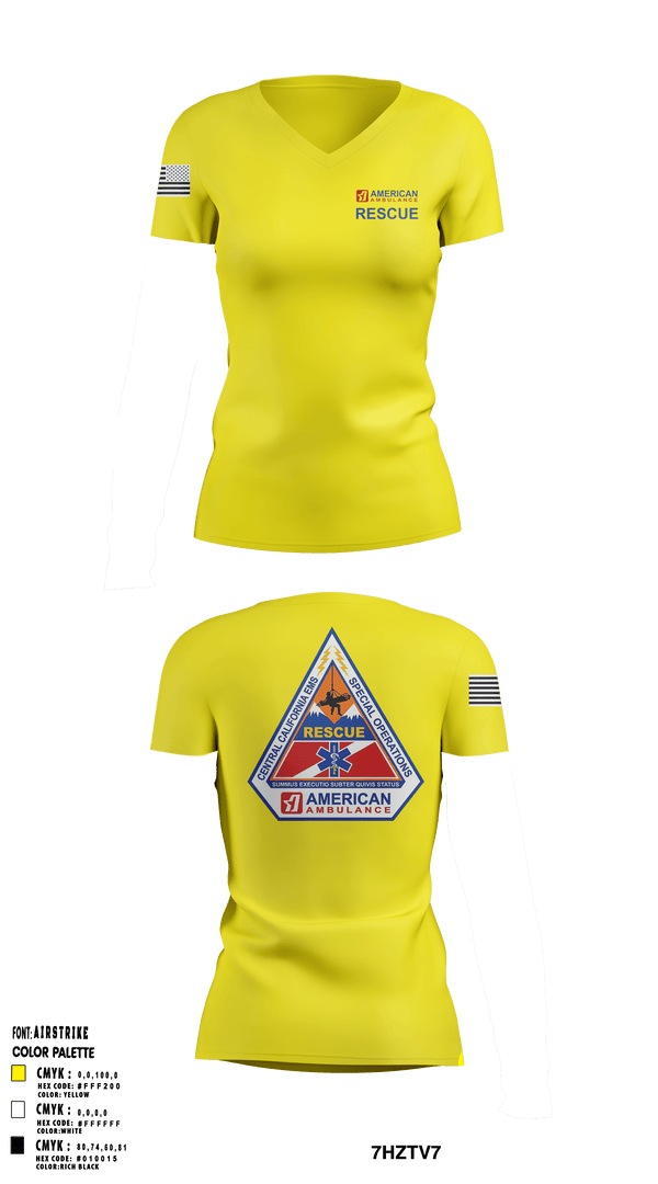 Women's Short Sleeve Vneck Shirt, American Ambulance Rescue, , Teamtime, Team time, sublimation, custom sports apparel, team uniforms, spirit wear, spiritwear, sports uniforms, custom shirts, team store, custom team store, fundraiser sports, apparel fundraiser